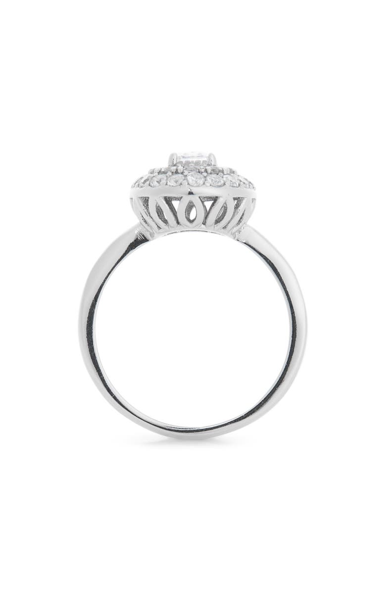 Covet CZ Oval Pavé Engagement Ring, Alternate, color, Silver