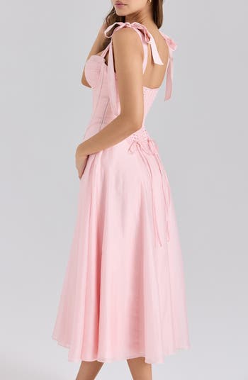 Leia Tie Strap Corset Midi Dress