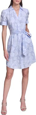 KARL LAGERFELD PARIS Floral Burnout Shirtdress