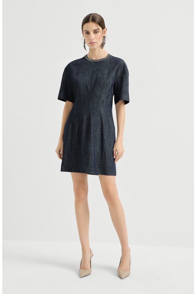T-shirt dress with monili, Main, color, Denim