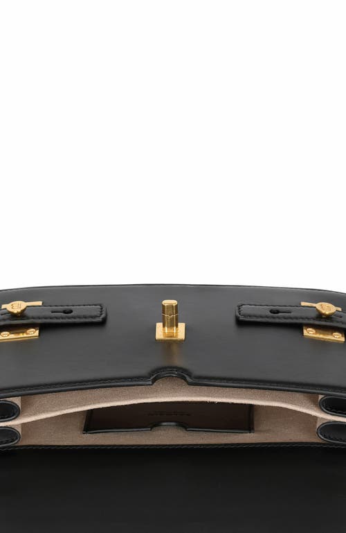 Balmain B-buzz 17 Leather Shoulder Bag In Black