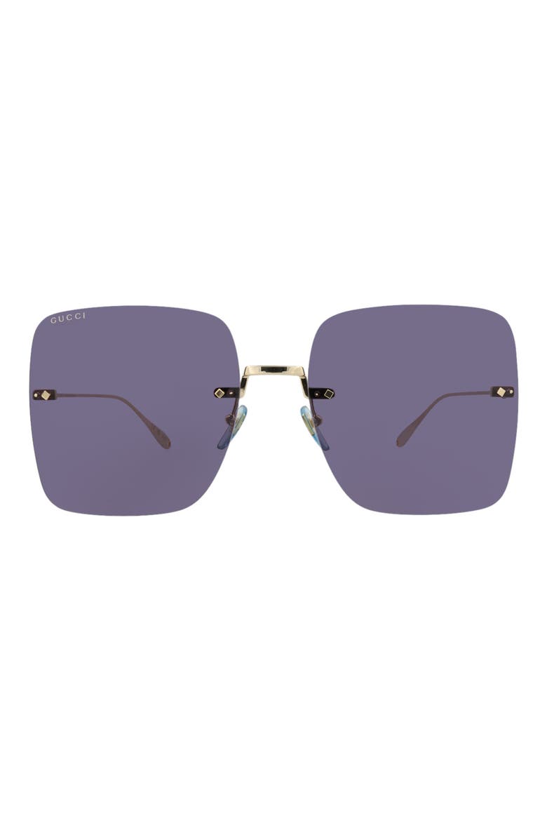 62mm Square Sunglasses, Main, color, GOLD GOLD BLUE