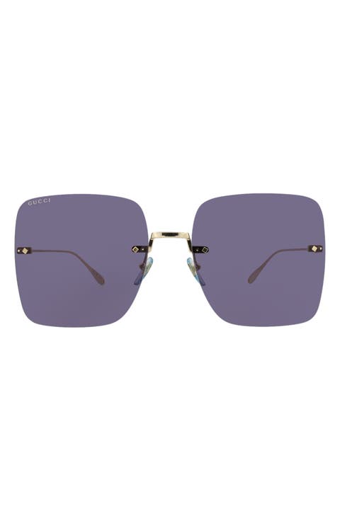 62mm Square Sunglasses