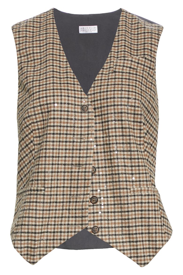 Sequin Check Vest, Alternate, color, PAILETTE