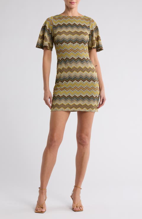 Flutter Sleeve Sheath Dress