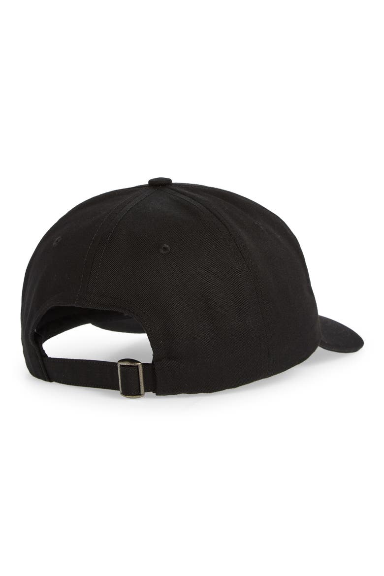 Alley Logo Adjustable Baseball Cap, Alternate, color, BLACK