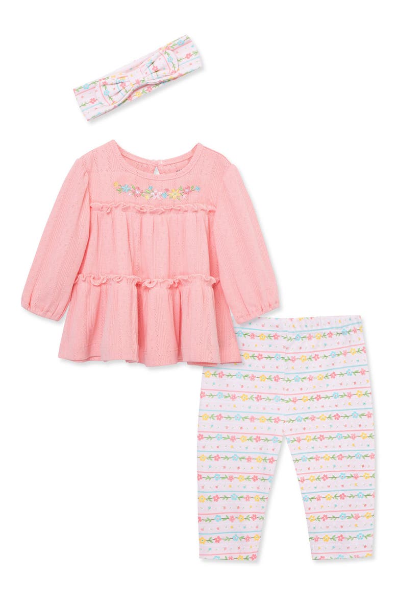 Garland Floral Tunic, Leggings & Headband Set, Main, color, PINK