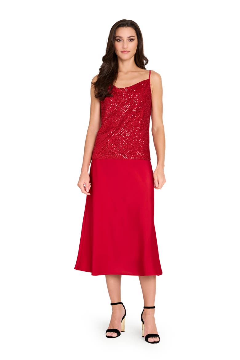 Satin Maxi Skirt, Alternate, color, CLARET