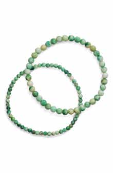 Sterling Forever Stone 2-Pack Beaded Stretch Bracelets