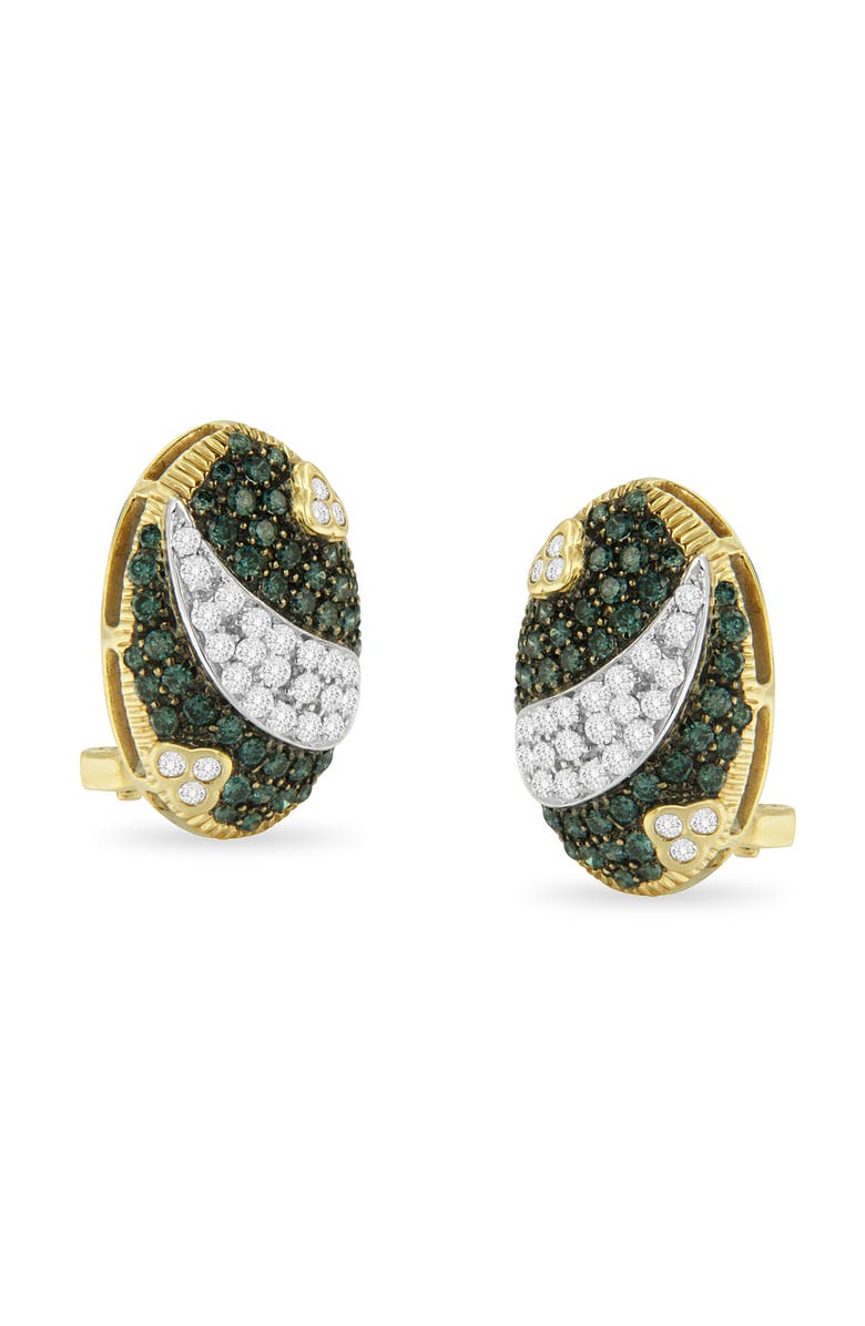 Haus of Brilliance 14K Yellow Gold 2-1/10 Cttw Diamond Oval Omega Back Stud Earring, Main, color, Yellow