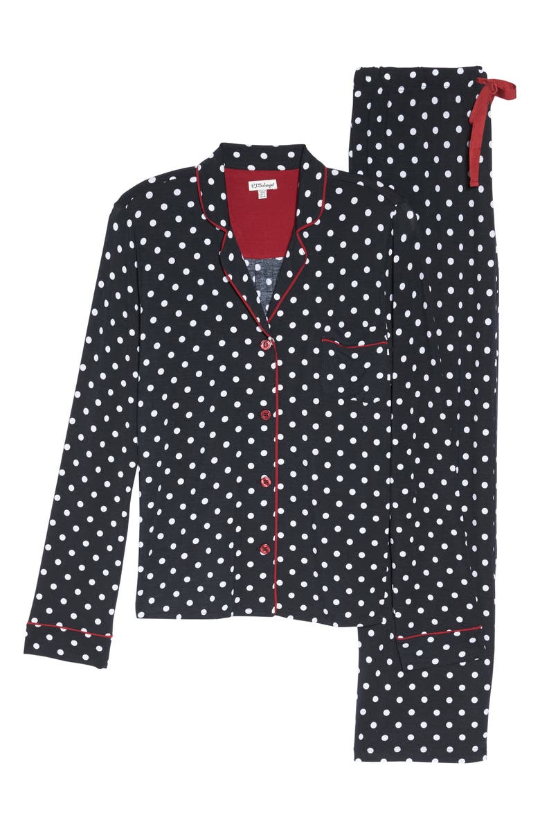 PJ Salvage Stretch Modal Pajamas & Eye Mask, Alternate, color, 