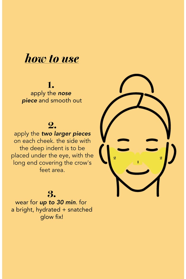 Set of 4 Yuzu Vitamin C Butterfly Hydrogel Mask, Alternate, color, NO COLOR