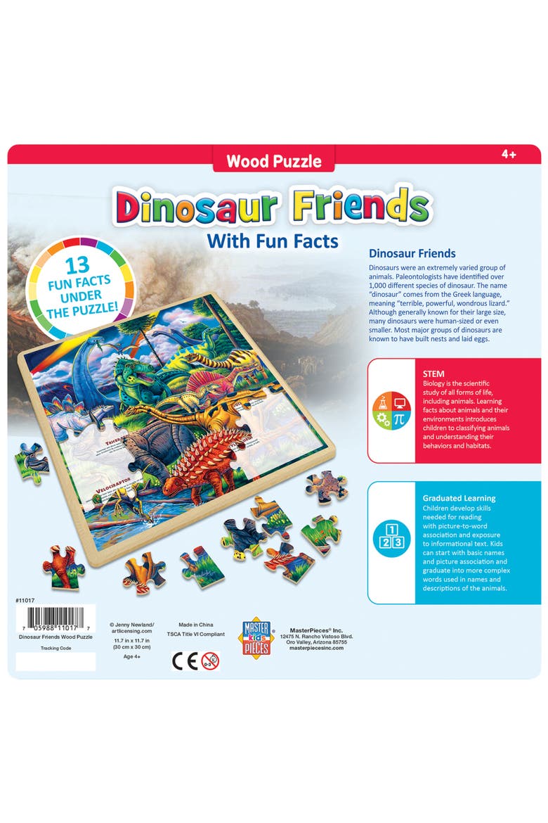 Dinosaur Friends 48 Piece Wood Puzzle, Alternate, color, Multicolor