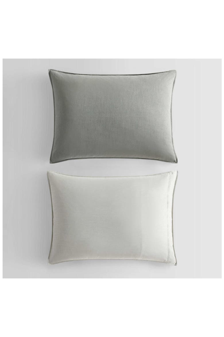 Contrast Weave Duvet Cover & Shams Set, Alternate, color, LIGHT / MEDIUM GREEN