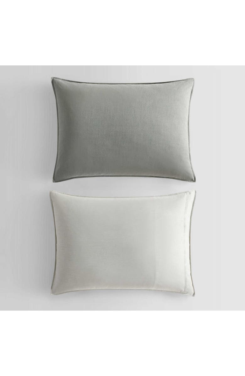 Calvin Klein Contrast Weave Duvet Cover & Shams Set, Alternate, color, Light / Medium Green