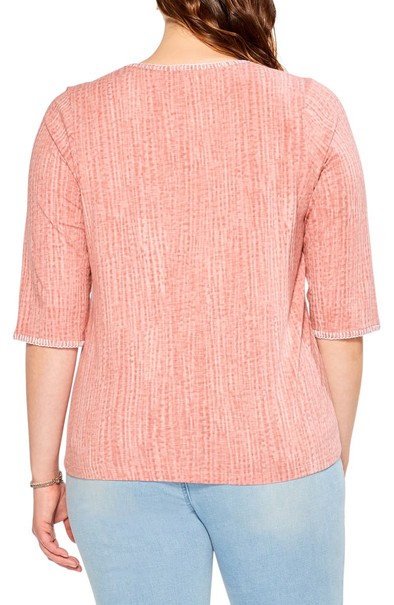 NZT by NIC+ZOE Slub Cotton Split Neck Top, Alternate, color, 