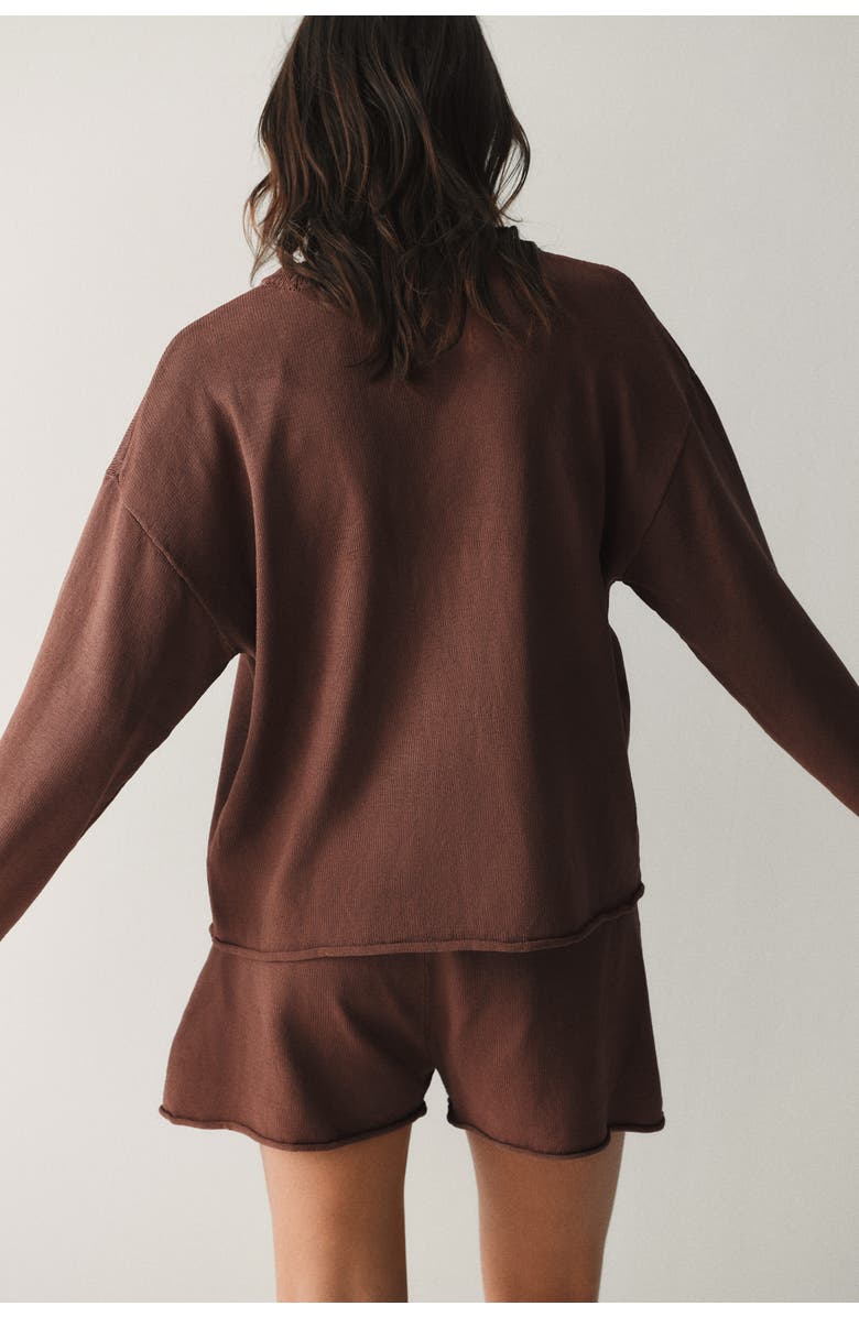 H&M Roll-edge Jumper, Alternate, color, Brown