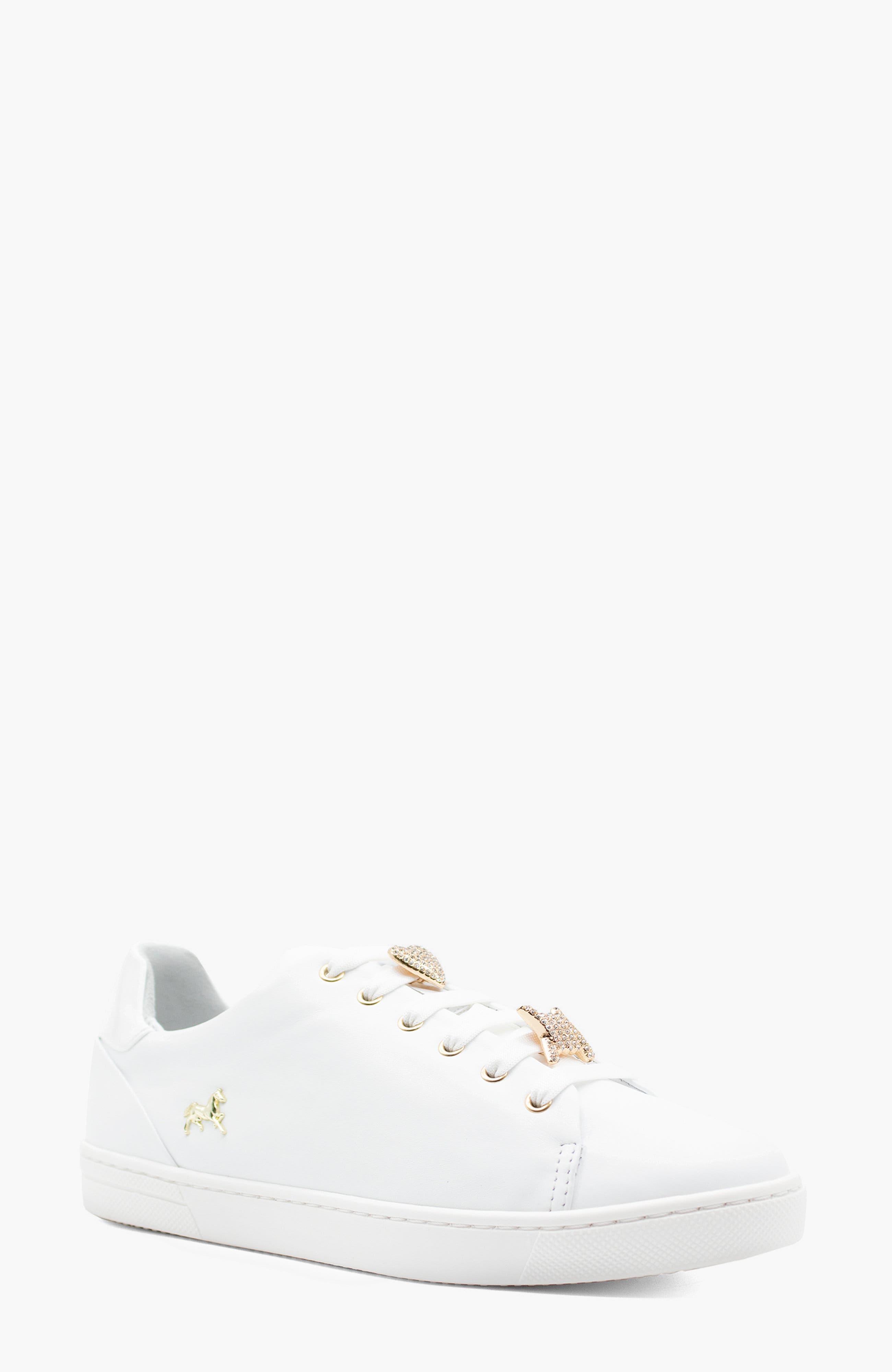 Goldie Leather Sneakers, Alternate, color, White