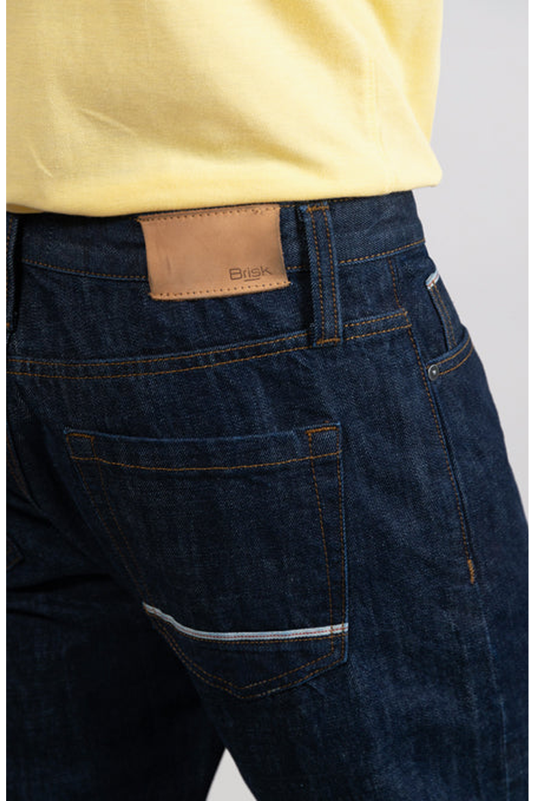 Slim Straight Selvedge Stud Jeans, Alternate, color, Dark Blue Rinse Wash