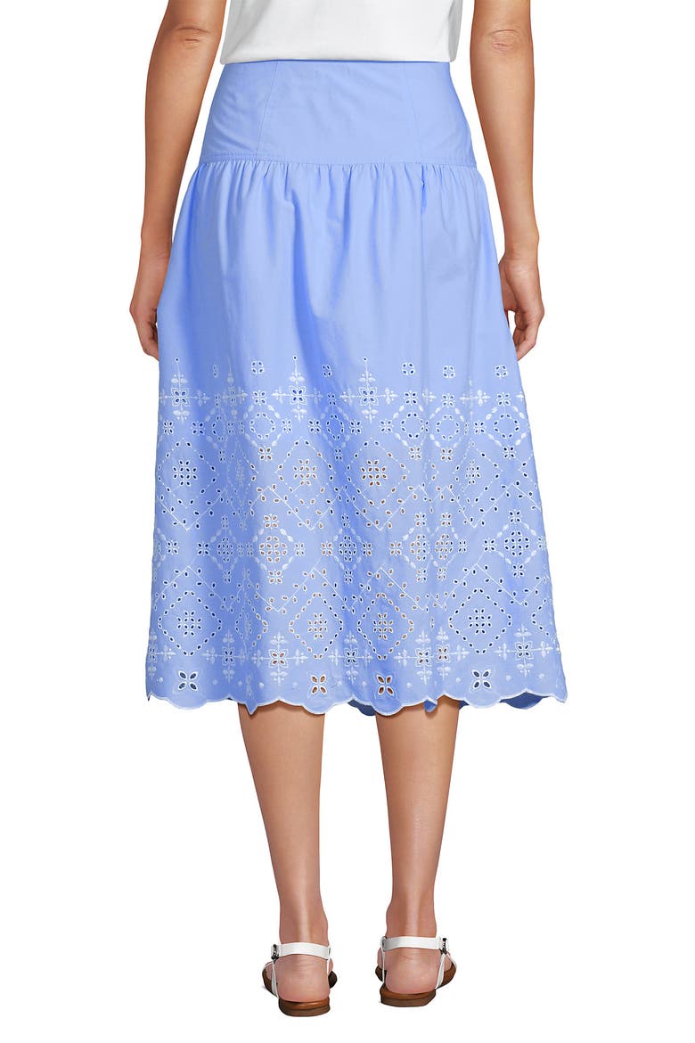 Poplin Drop Waist Midi Skirt, Alternate, color, Navy Striped Placed Floral