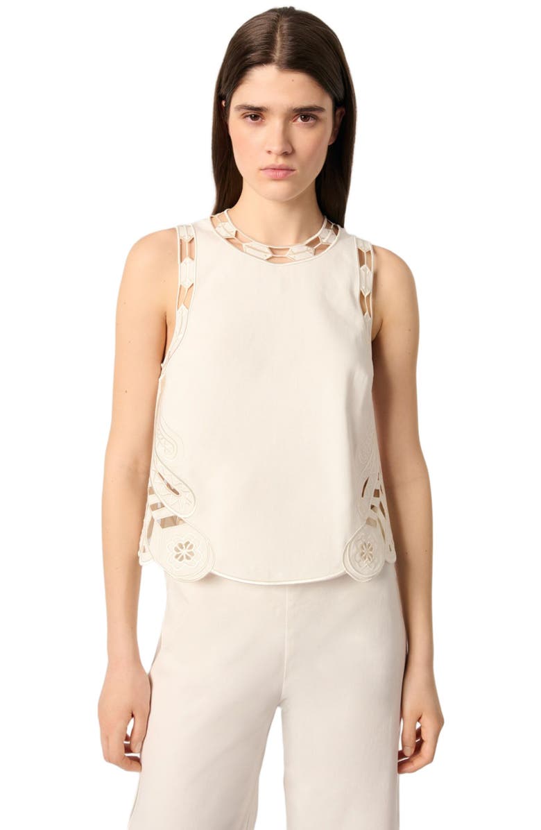 maje Embroidered vest top, Alternate, color, 