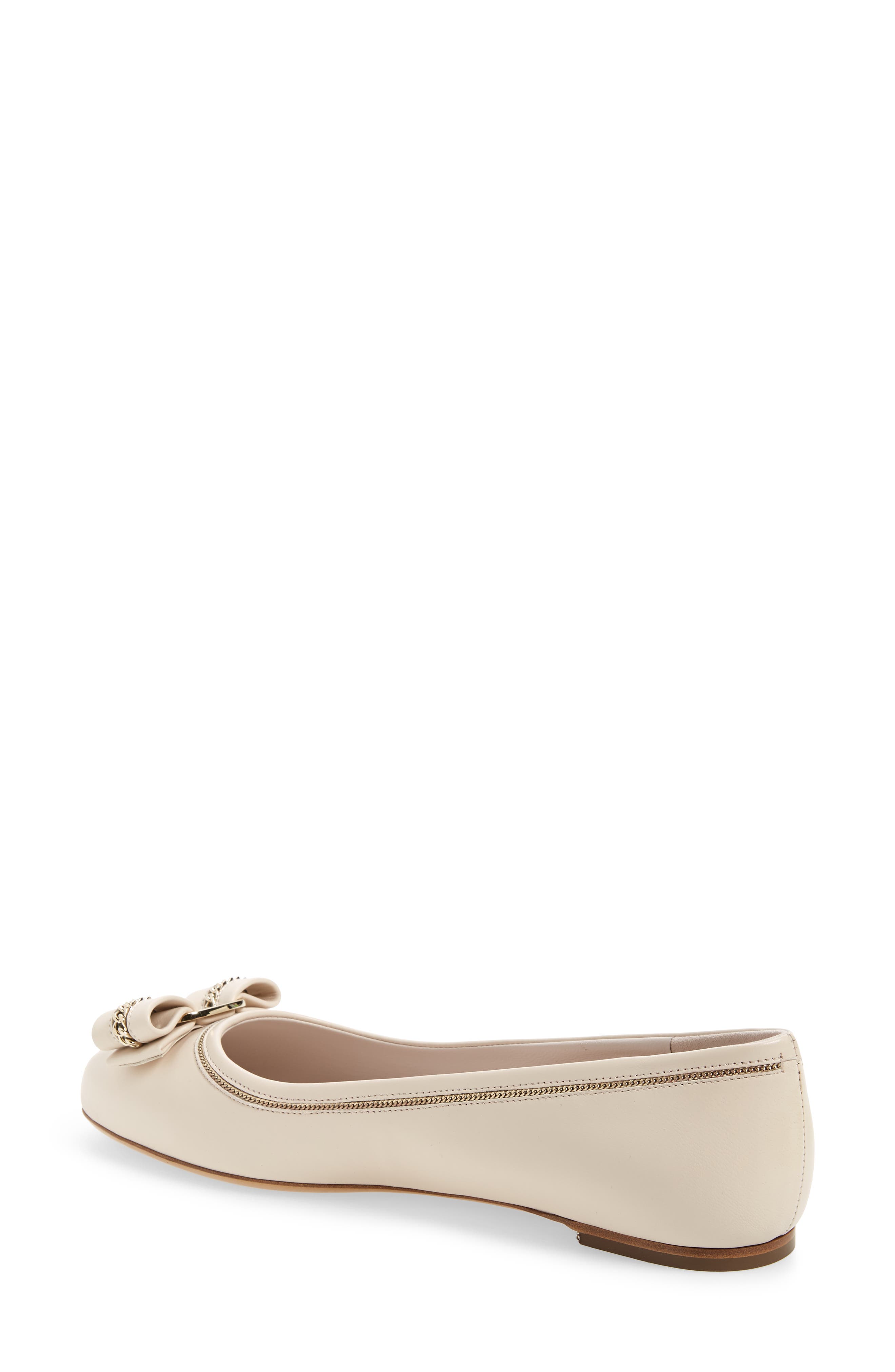 FERRAGAMO Salvatore Ferragamo Varina Lux Chain Bow Flat, Alternate, color, 