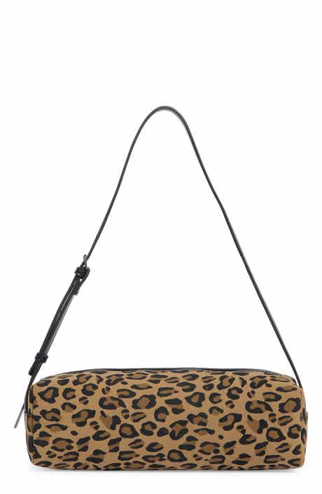 Leopard Print Barrel Shoulder Bag