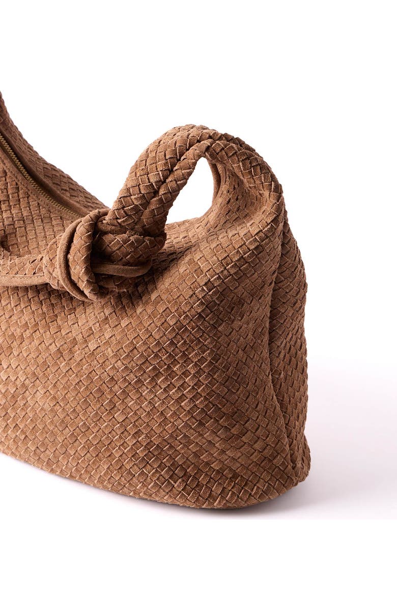 MINT VELVET Nora Tan Woven Suede Knot Detail Bag, Alternate, color, Tan