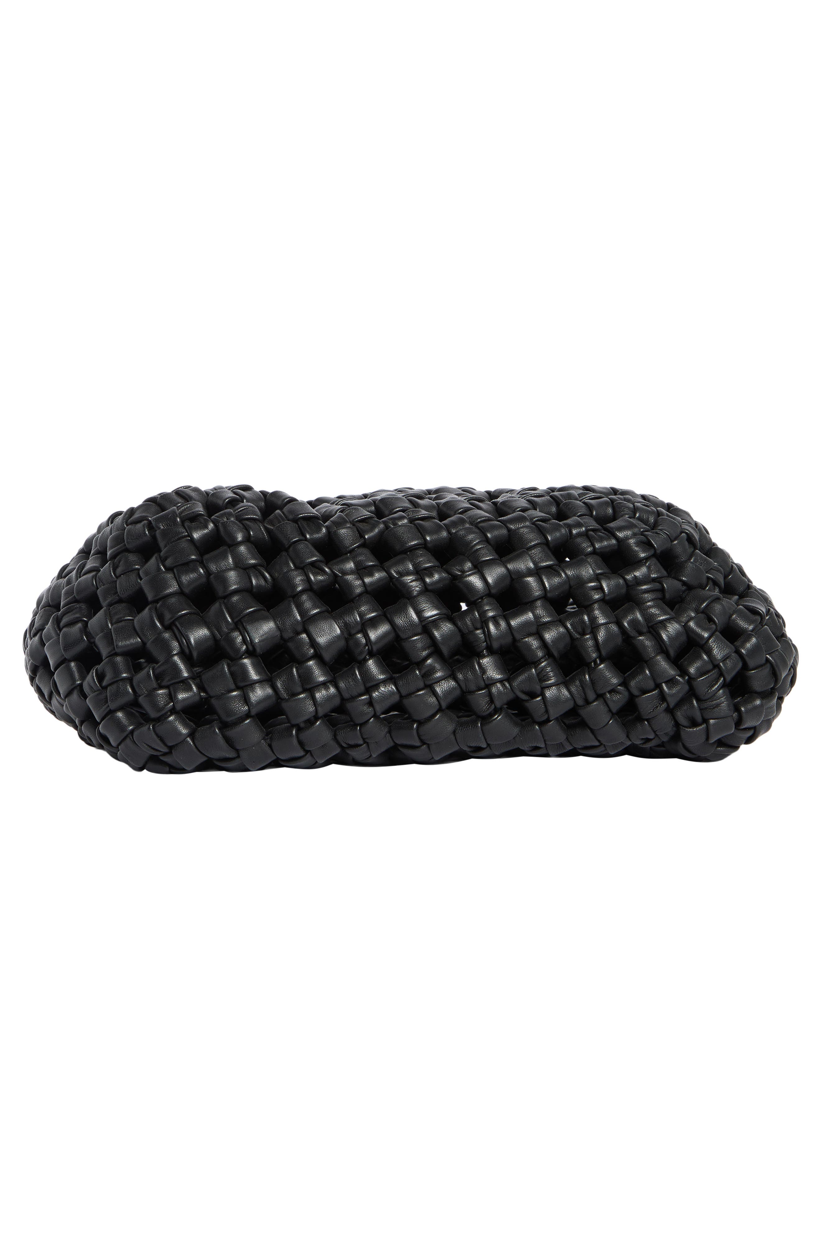 Mackenzie Woven Knot Shoulder Bag, Alternate, color, BLACK