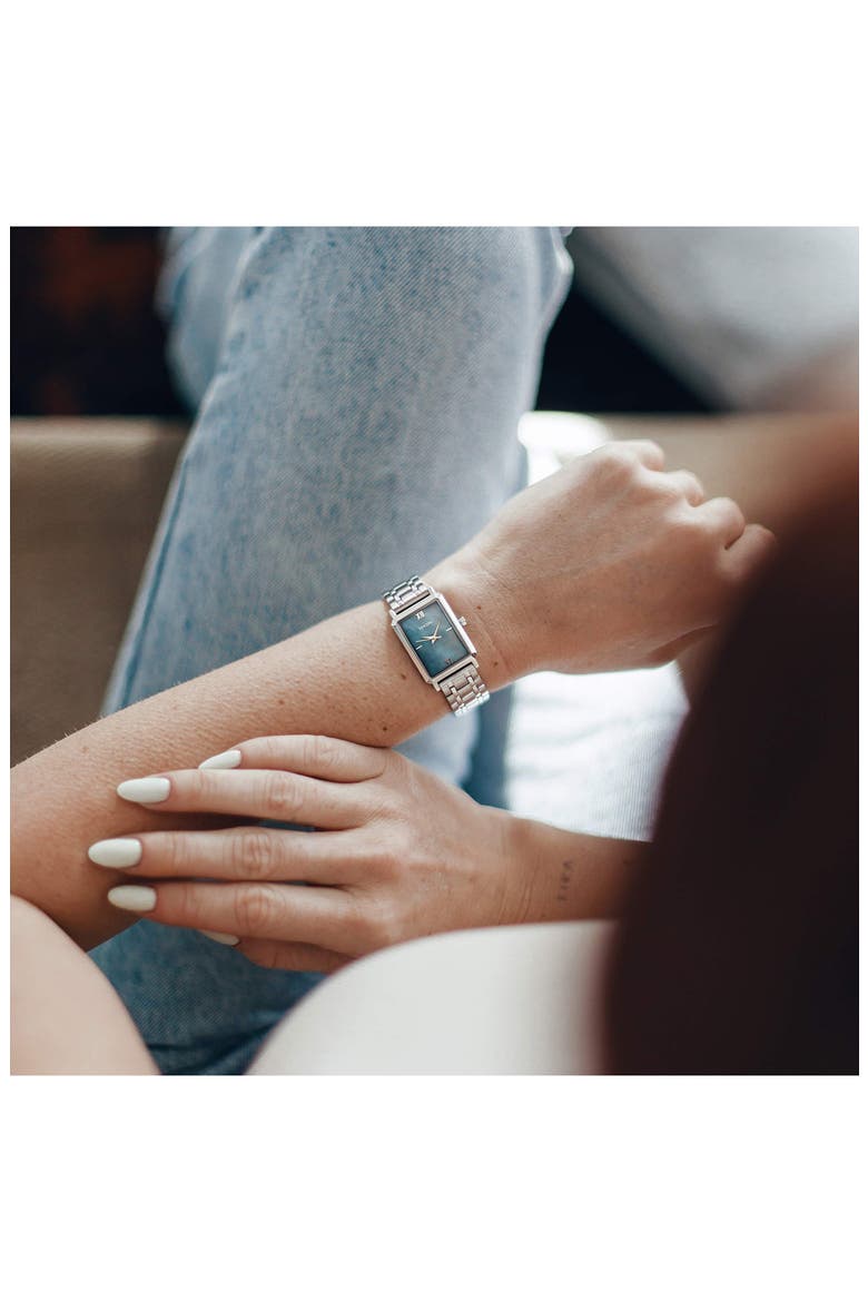 Ava Leather Strap Watch, 20mm x 14mm, Alternate, color, SILVER/ PEARL