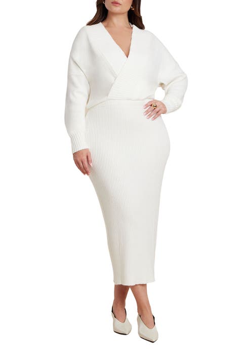 Wrap Sweater Maxi Dress (Plus)