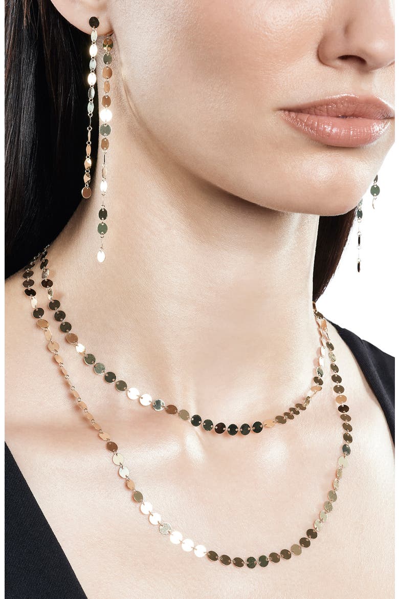 Disc Layered Chain Necklace, Alternate, color, YELLOW GOLD