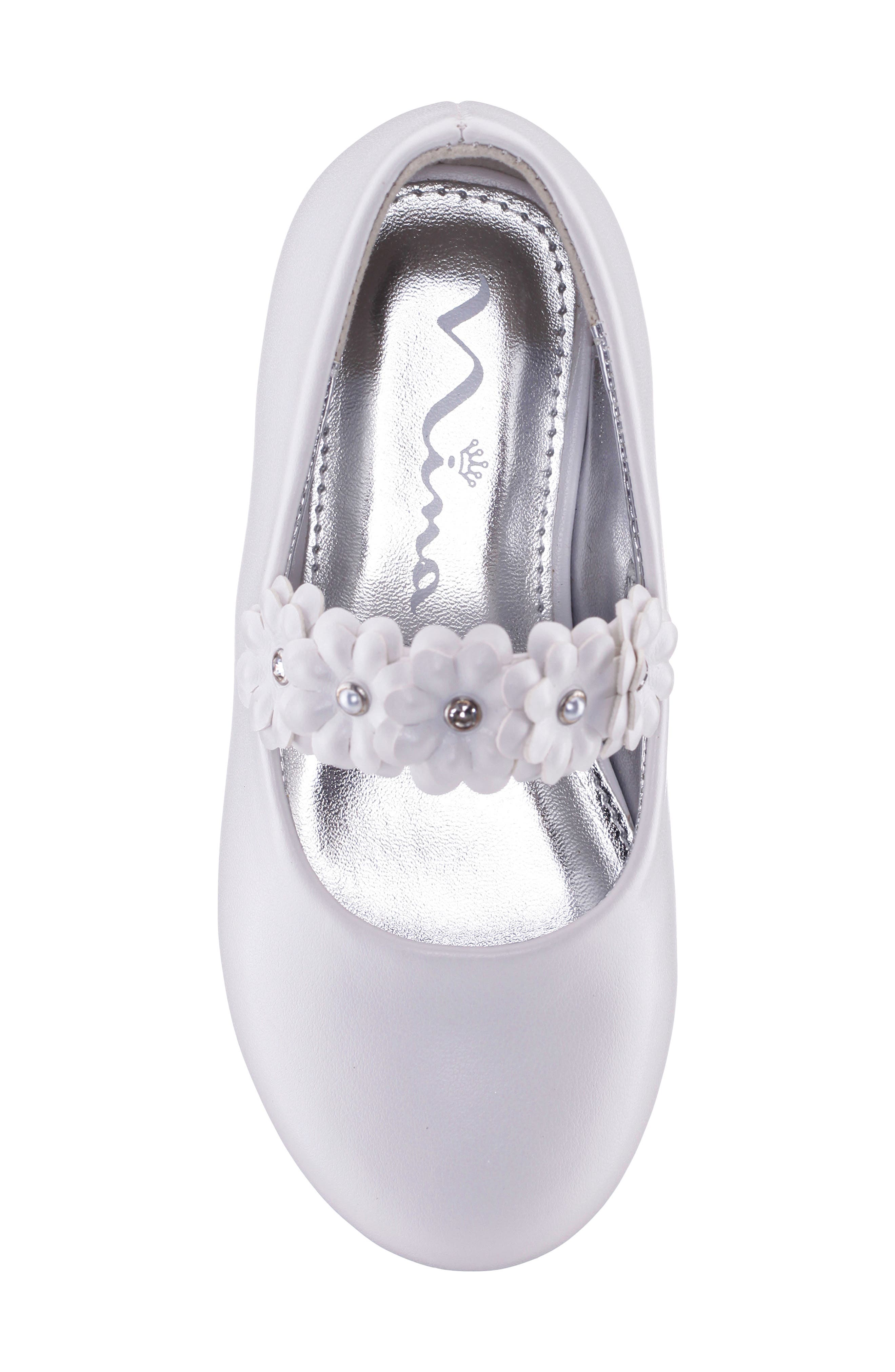 Kids' Rozy Flat, Alternate, color, WHITE SMOOTH