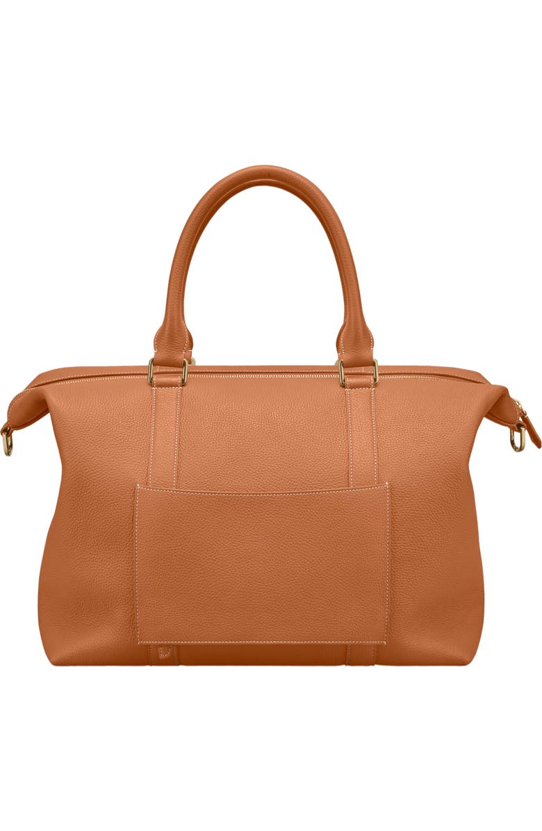 MAISON de SABRÉ Large Leather Weekender Bag, Alternate, color, Pecan Brown