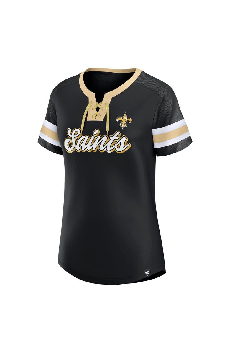 FANATICS Women's Fanatics Branded Black New Orleans Saints Original State Lace-Up T-Shirt, Alternate, color, 