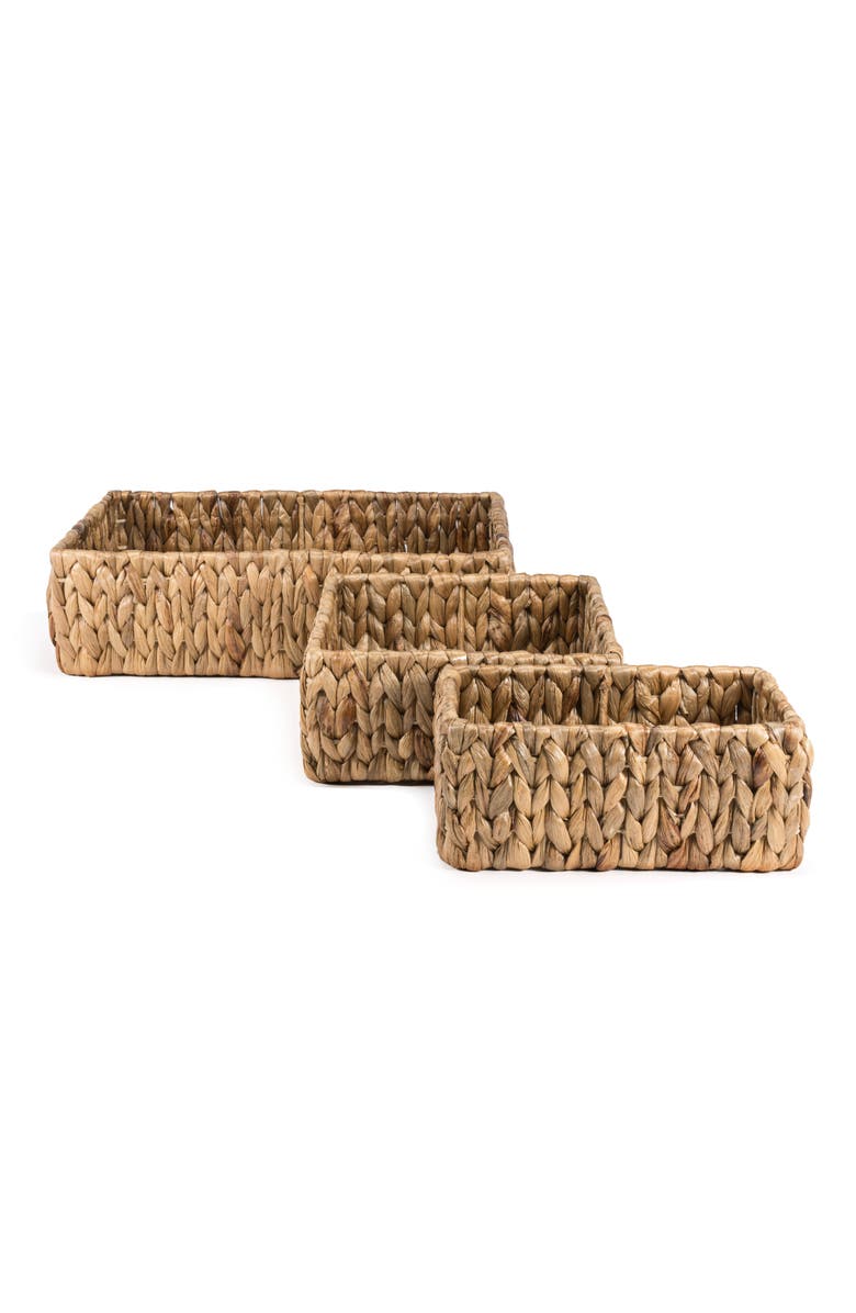 HAPPIMESS Tress Minimalist Hand-Woven Hyacinth Nesting Baskets, Natural, Main, color, Natural