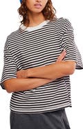 Free People Stripe Relaxed Fit Cotton T-Shirt
