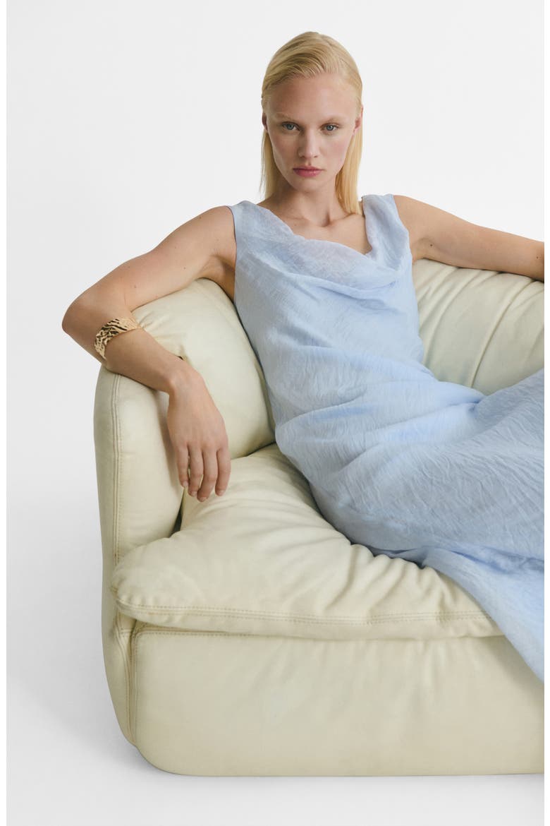 Cowl Neck Sleeveless Dress, Alternate, color, SKY BLUE