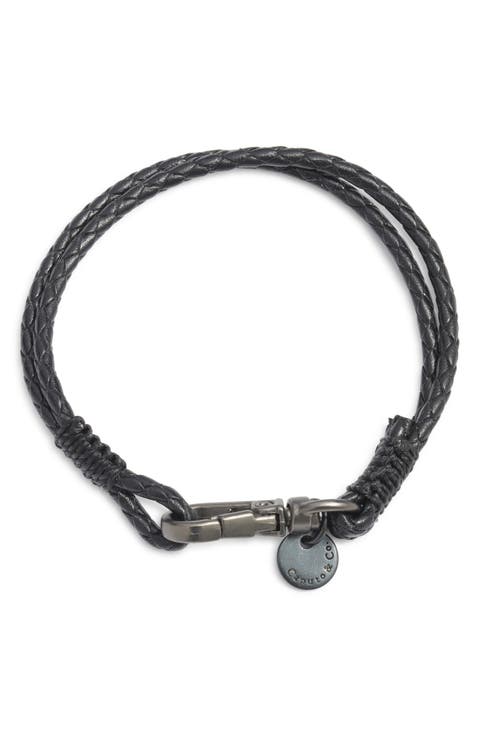 Men's Swivel Clasp Leather Bracelet