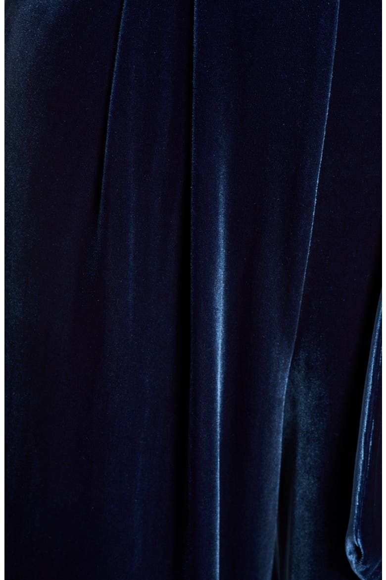 Wide Leg Faux Wrap Velvet Jumpsuit, Alternate, color, BLUE