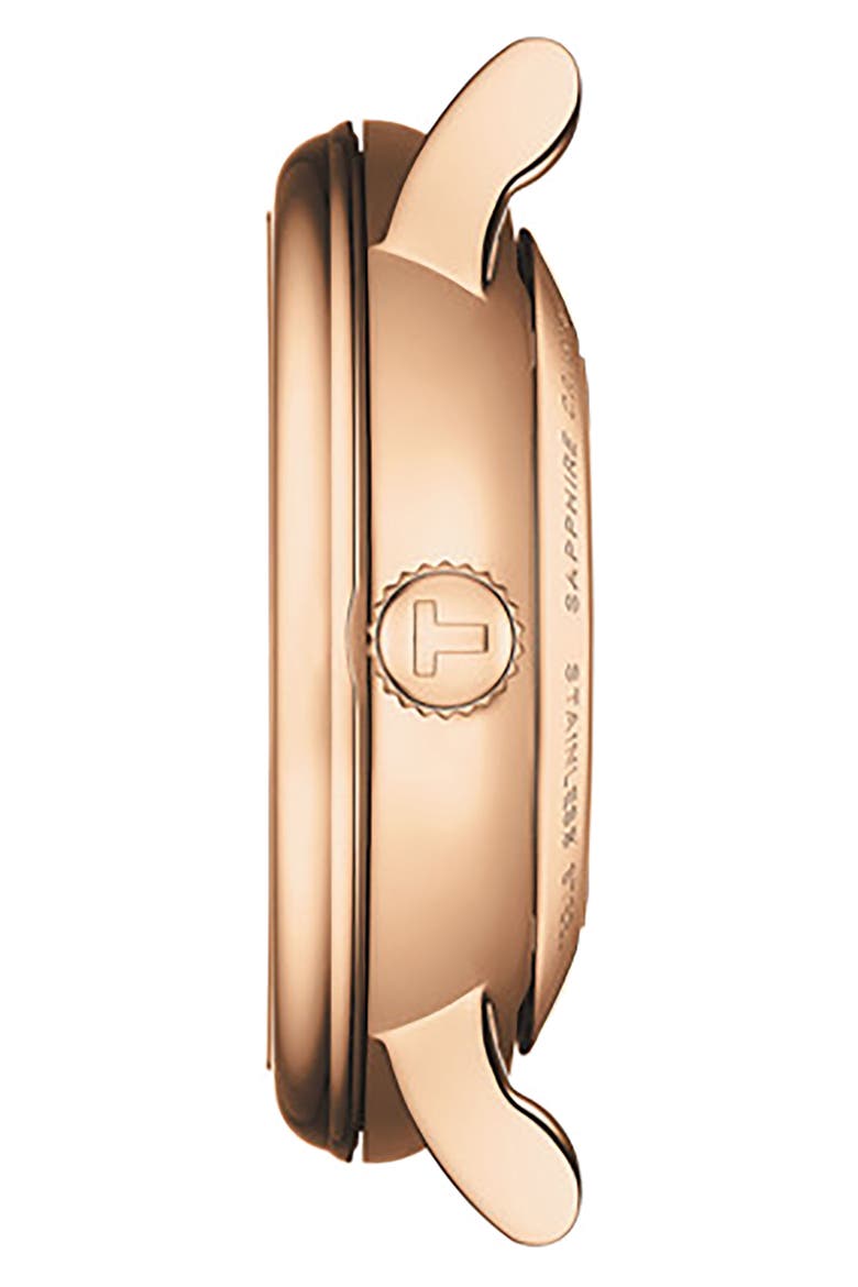 Carson Automatic Leather Strap Watch, 30mm, Alternate, color, BROWN/ WHITE/ ROSE GOLD