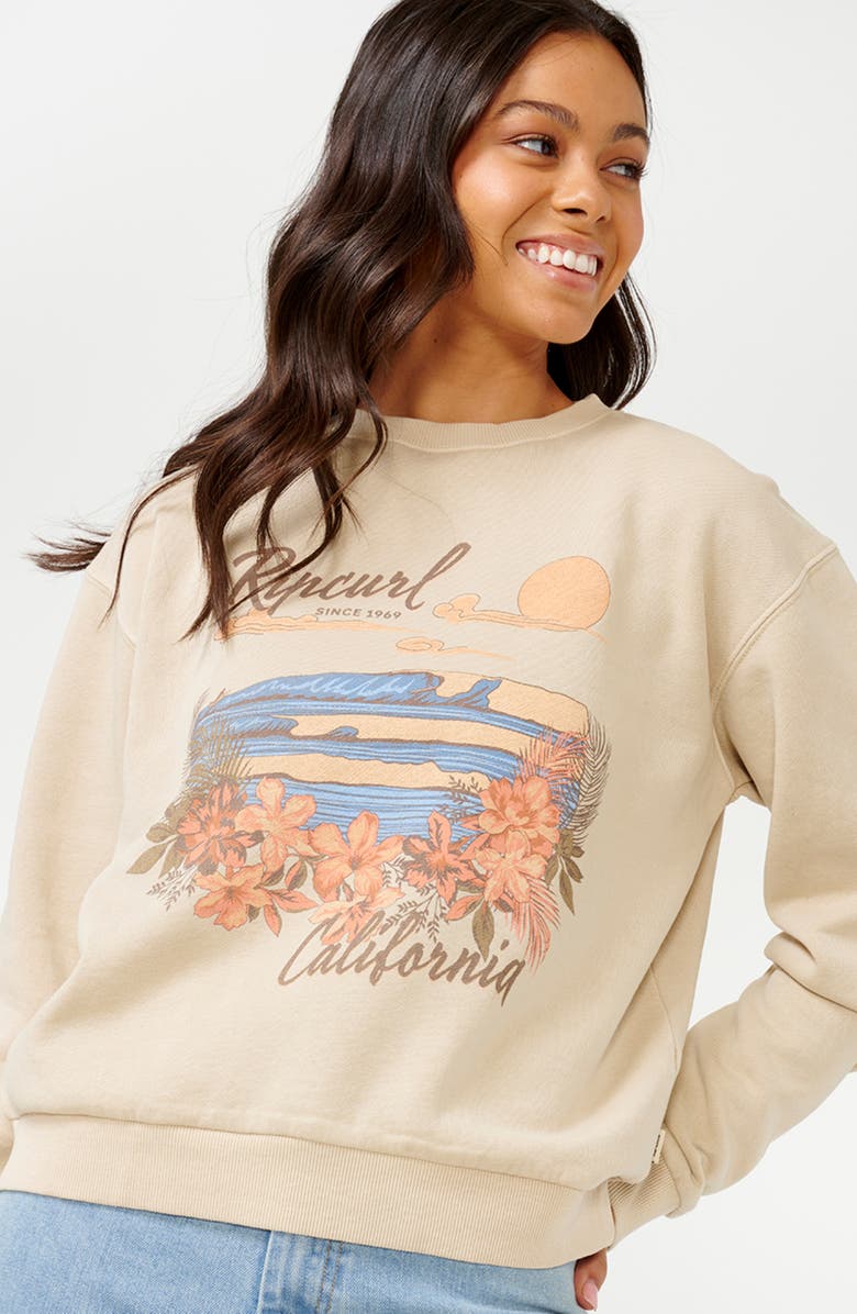 Rip Curl Wave Gliders Relaxed Sweatshirt, Alternate, color, 