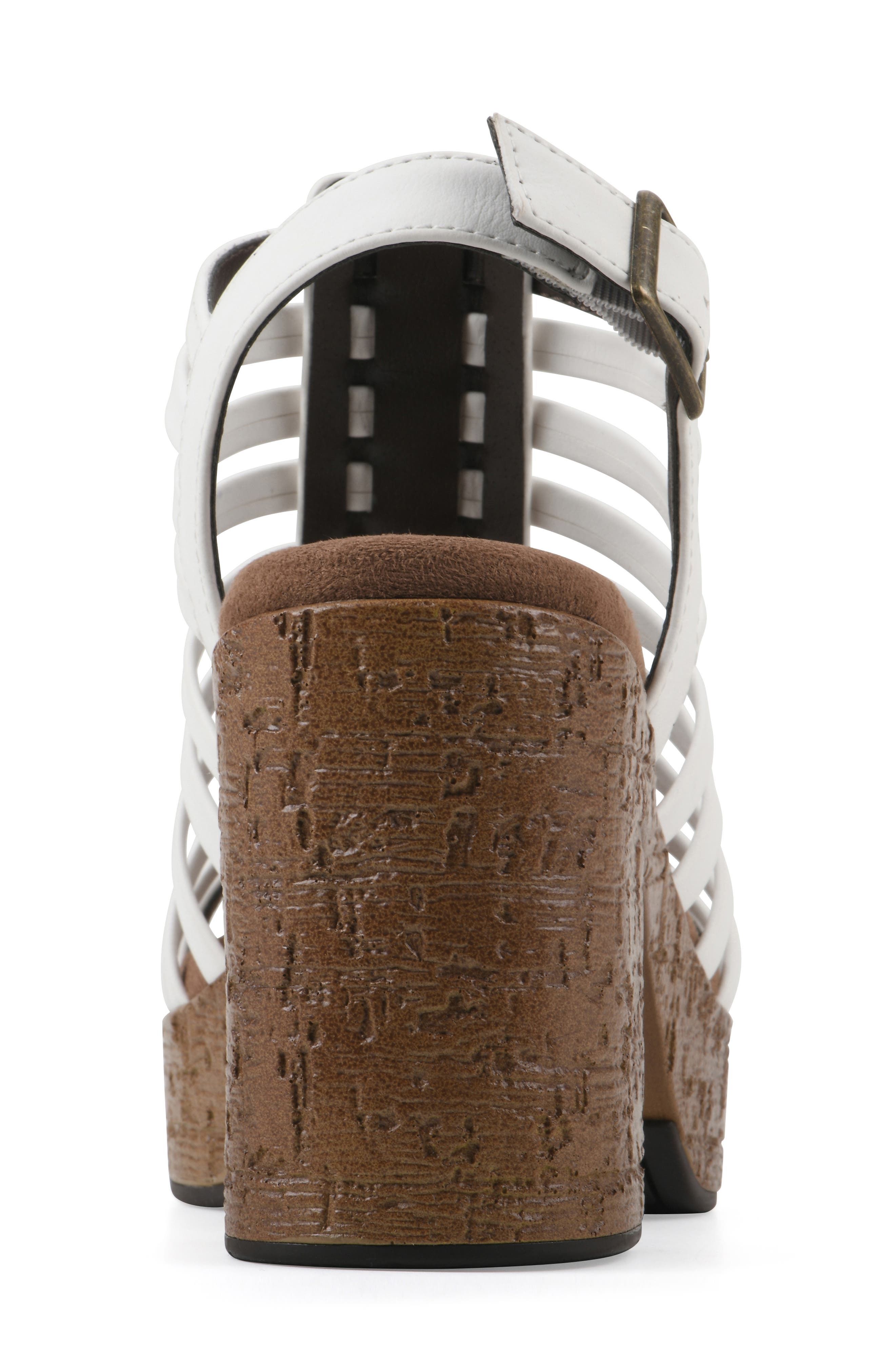 White Mountain Footwear Barbea Platform Sandal, Alternate, color, White/ Smooth