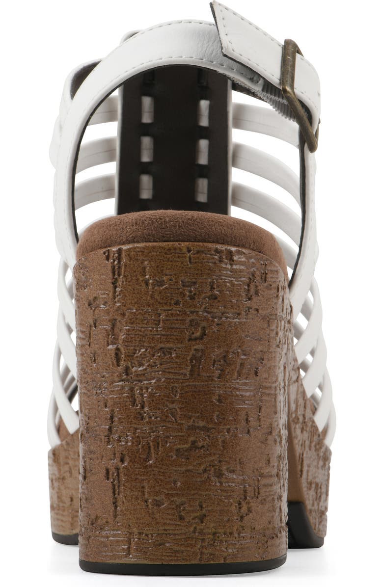 White Mountain Footwear Barbea Platform Sandal, Alternate, color, White/ Smooth