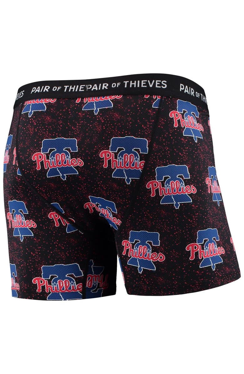 Pair of Thieves Men's Pair of Thieves Black Philadelphia Phillies Super Fit 2-Pack Boxer Briefs Set, Alternate, color, 
