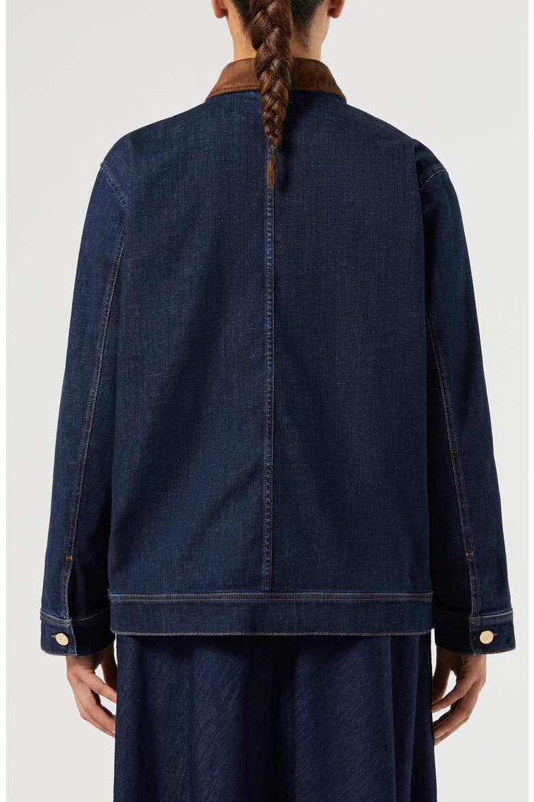 Contrast Collar Denim Jacket, Alternate, color, MIDNIGHT BLUE