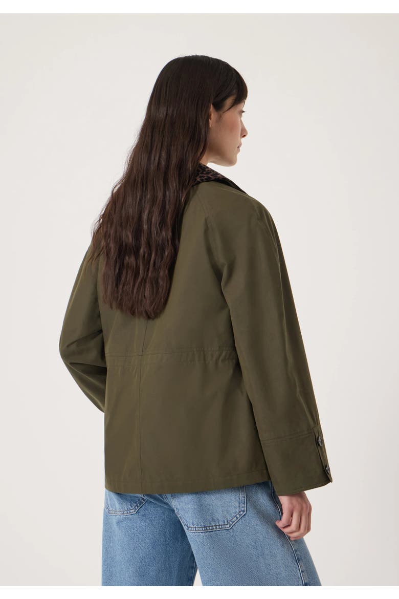 Leopard Collar Barn Jacket, Alternate, color, Khaki Green