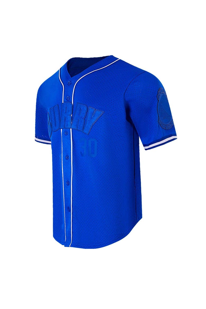 Men's Pro Standard Stephen Curry Royal Golden State Warriors Triple Tonal Mesh Button-Up Top, Alternate, color, Royal