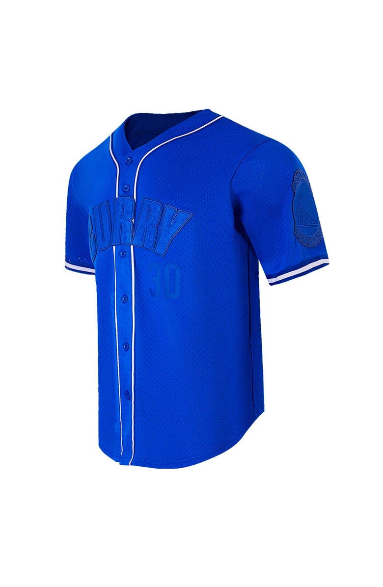 PRO STANDARD Men's Pro Standard Stephen Curry Royal Golden State Warriors Triple Tonal Mesh Button-Up Top, Alternate, color, Royal