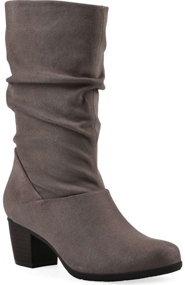 CLIFFS BY WHITE MOUNTAIN Angelie Slouch Boot, Main, color, Stone Fabric